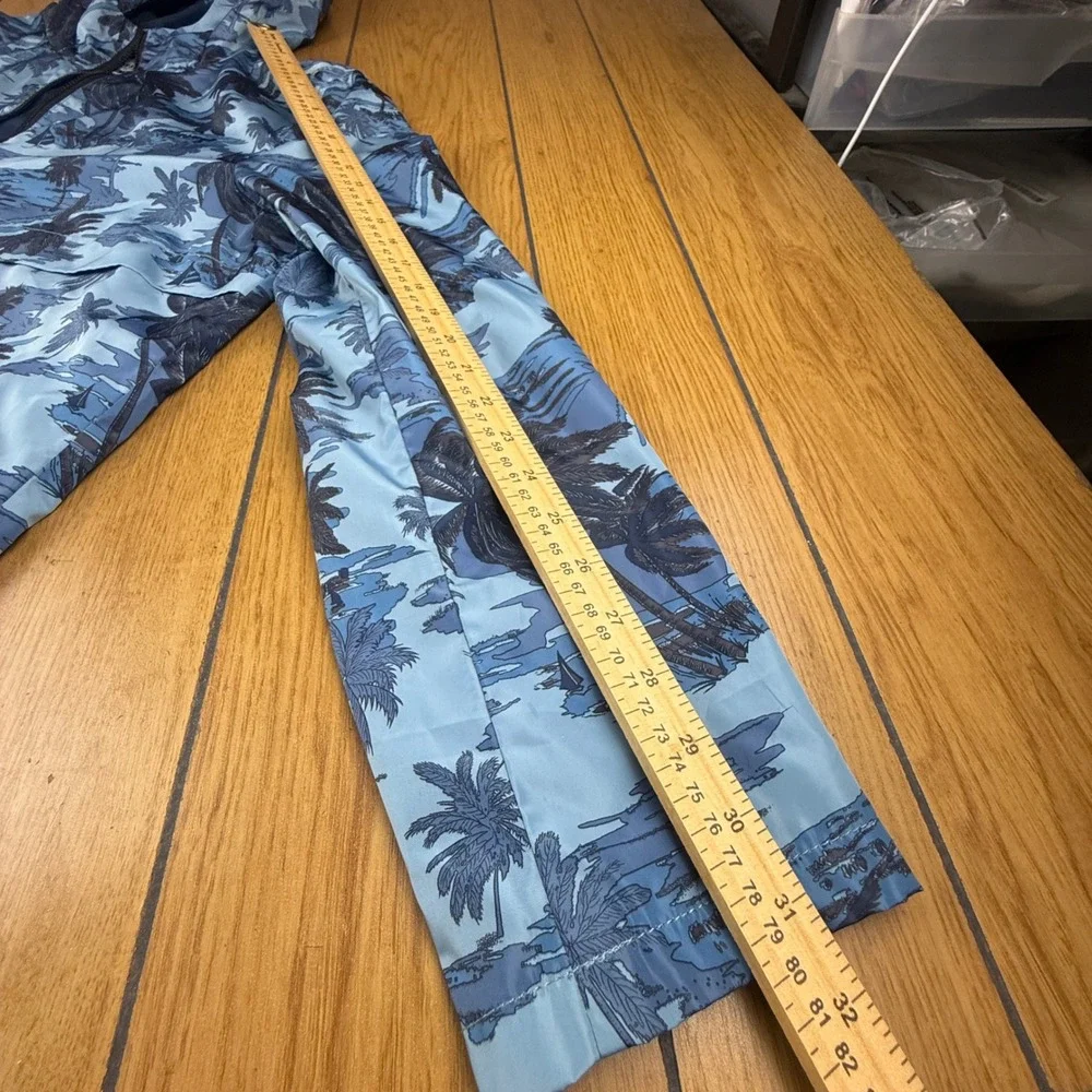 Levi's Pullover Anorak Jacket‎ Hooded Palm Print Blue XL